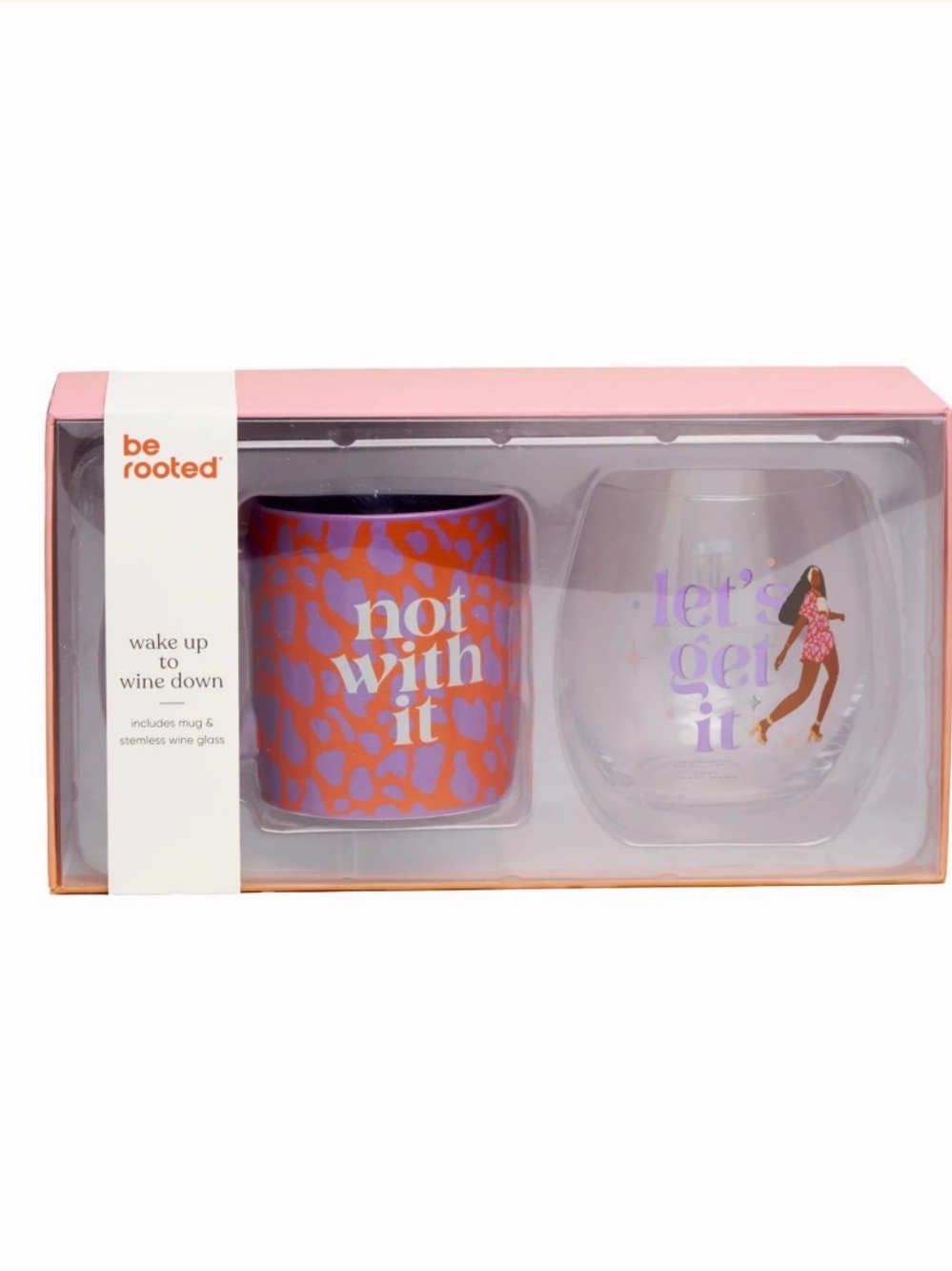 Be Rooted Wake Up to Wine Down Gift Set - Purple & Orange